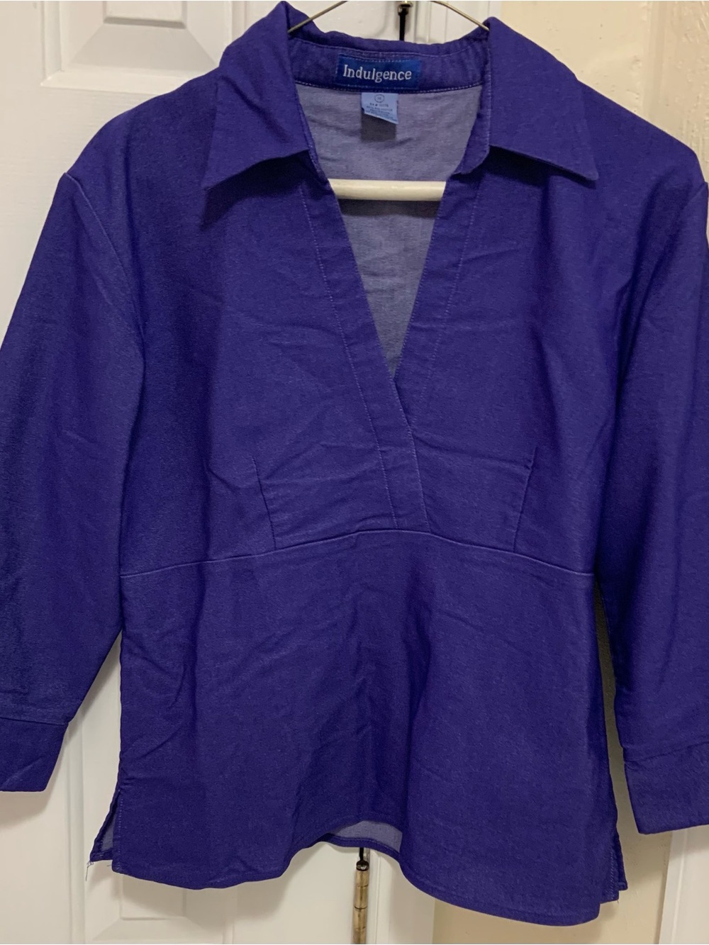 indulgence V-Neck Collared Tunic in Deep Purple